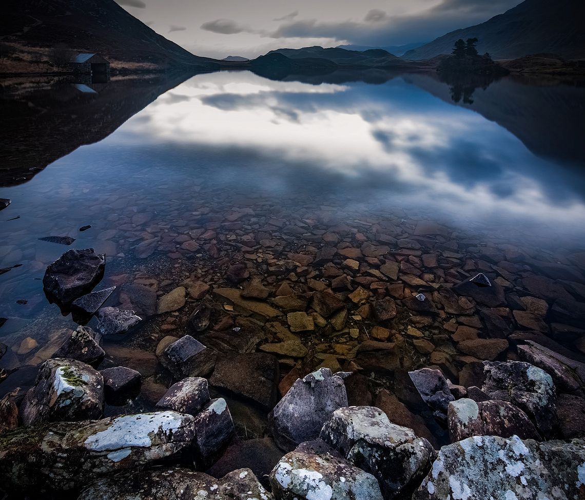 Sky Reflection & Broken Rocks